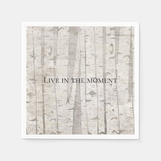 Rustikale weiße Birkenbäume Serviette (Vorderseite)