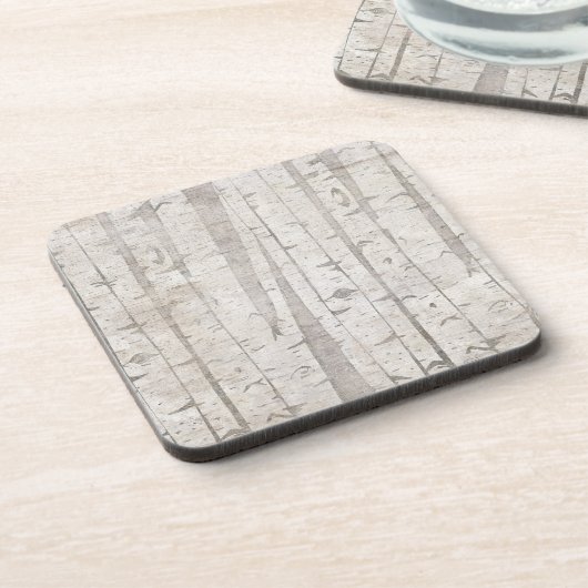 Rustikale weiße Birkenbäume Untersetzer (Linke Seite)