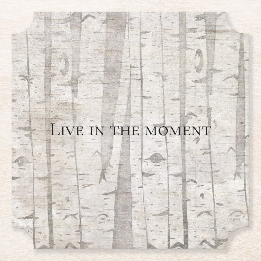 Rustikale weiße Birkenbäume Untersetzer (Vorderseite)