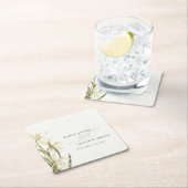 Rustikale, weiße, blühende Wasserfarbenhochzeit Rechteckiger Pappuntersetzer (Vor Ort)