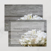 Rustikale, weiße Blume beantworten Karten (Vorne/Hinten)