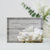 Rustikale weiße Blume beantworten Karten mit Menüo (Stehend Vorderseite)