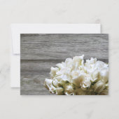 Rustikale weiße Blume beantworten Karten mit Menüo (Rückseite)