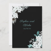 Rustikale Weiße Blume Boho Black Wedding Einladung (Rückseite)