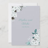 Rustikale Weiße Blume Boho Cloud Gray Wedding Einladung (Rückseite)
