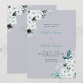 Rustikale Weiße Blume Boho Cloud Gray Wedding Einladung (Vorne/Hinten)