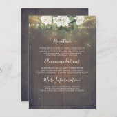 Rustikale weiße Blume Hochzeitsdetails Begleitkarte (Vorne/Hinten)