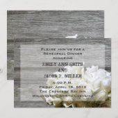 Rustikale weiße Blume Probe Abendessen Einladungen (Vorne/Hinten)