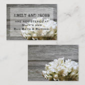 Rustikale, weiße Blume, Registrierungskarten einfü Begleitkarte (Vorne/Hinten)