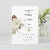 Rustikale weiße Blüte mit Pinecone Einladung (Stehend Vorderseite)