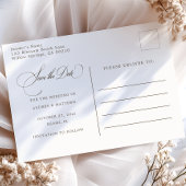 Rustikale weiße Blüten, die das Datum heiraten Ankündigungspostkarte