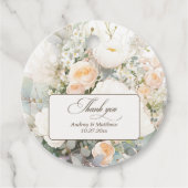 Rustikale weiße Blüten Hochzeit danke Geschenkanhänger (Vorderseite)