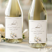 Rustikale weiße Blüten jubeln Hochzeit Weinetikett