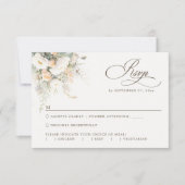 Rustikale, weiße Blütenspeisen - Optionen für die RSVP Karte (Vorderseite)