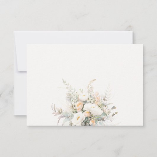 Rustikale, weiße Blütenspeisen - Optionen für die RSVP Karte (Rückseite)