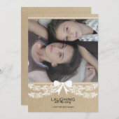 Rustikale weiße Bogen-u. Feiertagskarte (Vorne/Hinten)