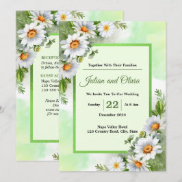 Rustikale weiße Daisy-Blumen-Hochzeitseinladung Einladung