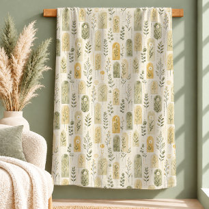 Rustikale weiße Daisy Wildblumen Boho-Fleece-Decke Sherpadecke