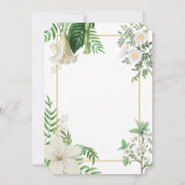 Rustikale, weiße, grüne Aquarellfarben-Goldhochzei Einladung (Rückseite)