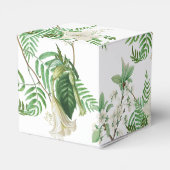 Rustikale, weiße, grüne Aquarellfarben-Goldhochzei Geschenkschachtel (Rückseite)