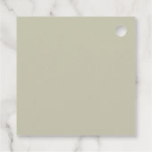 Rustikale weiße Grünpflanzen Blumenstrauß Babydusc Geschenkanhänger (Rückseite)