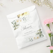 Rustikale weiße Grünpflanzen Blumenstrauß Babydusc Geschenktütchen (Versiegelt)