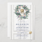 Rustikale weiße Hochzeitstür - Einladung (Vorne/Hinten)