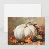 Rustikale weiße Kürbismalerei Postkarte (Vorne/Hinten)