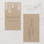 Rustikale, weiße Laternen Visitenkarte (Vorne/Hinten)