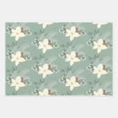 Rustikale weiße Poinsettien und Grünpflanzen Geschenkpapier Set (Vorderseite)