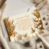 Rustikale weiße Pumpkin-Bücher für Baby Begleitkarte