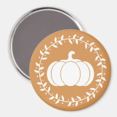 Rustikale weiße Pumpkin & Orange Magnet (Vorderseite/Rückseite)