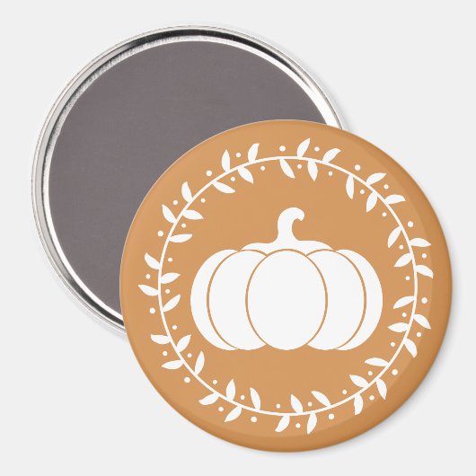 Rustikale weiße Pumpkin & Orange Magnet (Vorderseite/Rückseite)