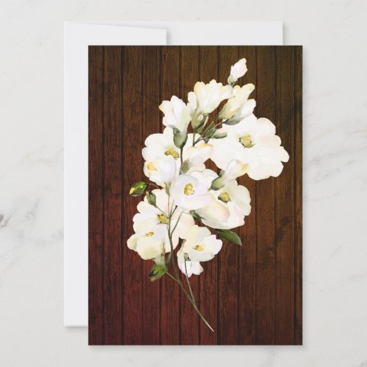 *~* Rustikale weiße Rose Brautparty Einladung (Rückseite)