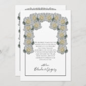 Rustikale Weiße Rosen Hochzeit Danke Karte (Vorne/Hinten)