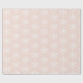 Rustikale weiße Schneeflocken Rosa Geschenkpapier (Flach)