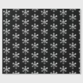 Rustikale weiße Schneeflocken schwarz Geschenkpapier (Flach)