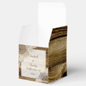 Rustikale weiße Spitze auf Holz rustikale Hochzeit Geschenkschachtel (Geöffnet)