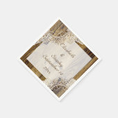 Rustikale weiße Spitze auf Holz rustikale Hochzeit Serviette (Ecke)