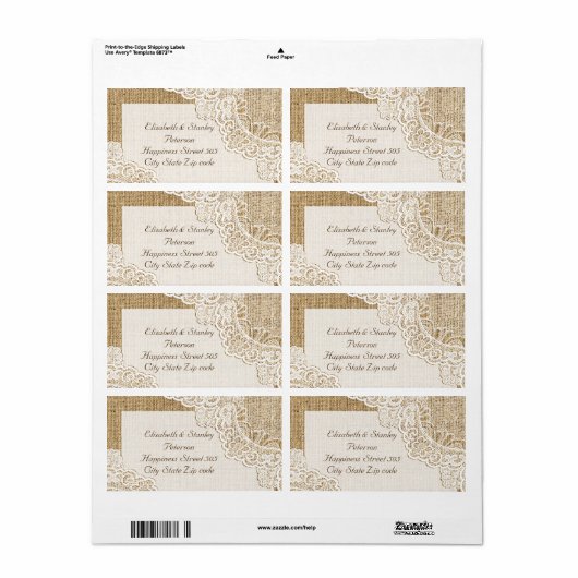 Rustikale weiße Spitzen auf Hochzeit (Vorne)