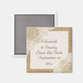 Rustikale weiße Spitzen auf Hochzeit mit Bruch spe Magnet (Vorderseite/Rückseite)