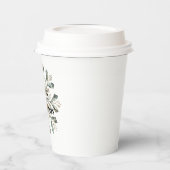 Rustikale weiße Weihnachtsschneeflocke Pappbecher (Links)