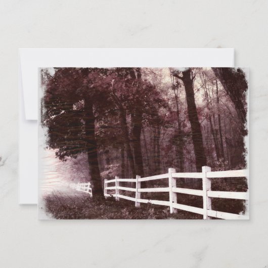 Rustikale weiße Zaun-Baum- des Einladung (Rückseite)