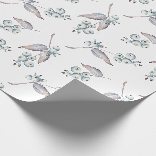 Rustikale Weißfarben Winterbrände Geschenkpapier (Ecke)