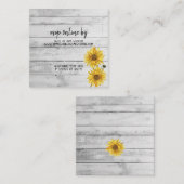 Rustikale Weißholz-Sonnenblumen-Hochzeitskarte RSV Begleitkarte (Vorne/Hinten)