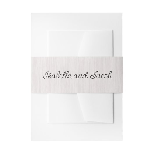 Rustikale Weißholzhochzeit Einladungsbanderole (Vorderseite Beispiel)