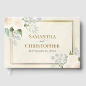 Rustikale Weißrosen & Eukalyptus Elegante Hochzeit Gästebuch (Vorderseite)