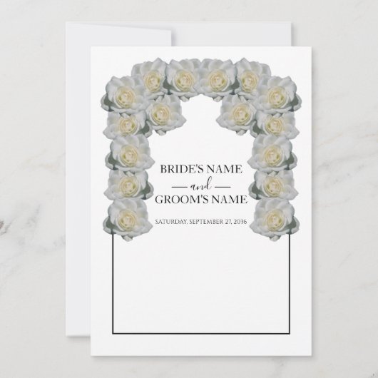 Rustikale Weißrosen-Hochzeit retten das Datum Save The Date (Rückseite)