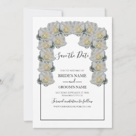 Rustikale Weißrosen-Hochzeit retten das Datum Save The Date