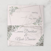 Rustikale Weißrosen Hochzeitstisch Nr. Platzkarte (Außenseite Aufgefaltet)